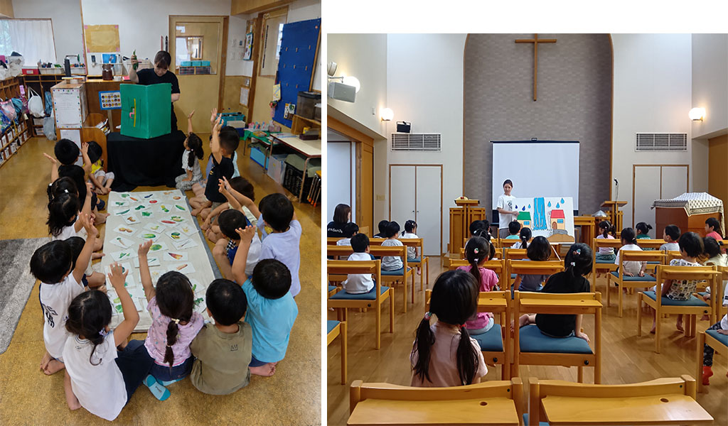 幼児の室内遊びと礼拝
